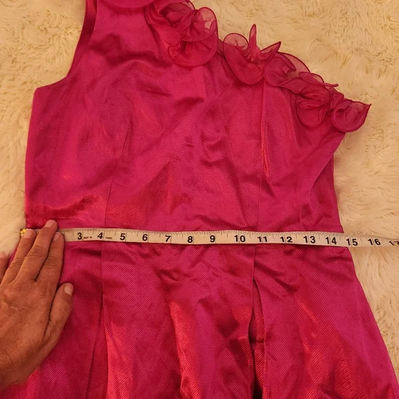 3.1 Phillip Lim Fucshia 1 Shoulder Ruffle Moni Dress Size 6 Small - Picture 6 of 11